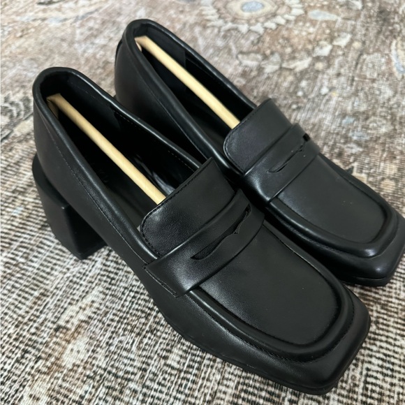 NA-KD Squared Toe Heeled Loafers - Picture 7 of 12